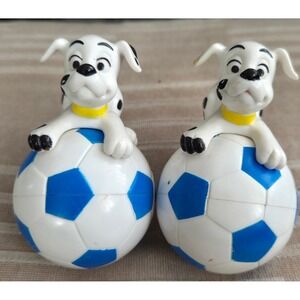 Disney Vintage 101 Dalmatians Puppy/Soccer Ball PVC Figurine Set/2 McDonald 1996